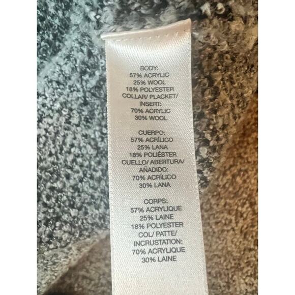 Chico's Sweater Vest, Size 2 Large, Black/Gray, Wool, Warm, Long, Tunic, Winter - Picture 5 of 8